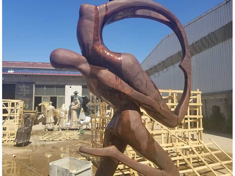 銅舞蹈人物雕塑，跳舞人物銅雕塑，純銅抽象雕塑