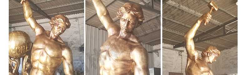 自我雕刻銅雕塑，銅人物雕塑，雕刻自我銅雕塑