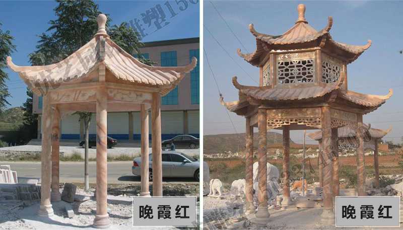 中式大理石涼亭，石雕涼亭廠家，石雕景觀涼亭定制