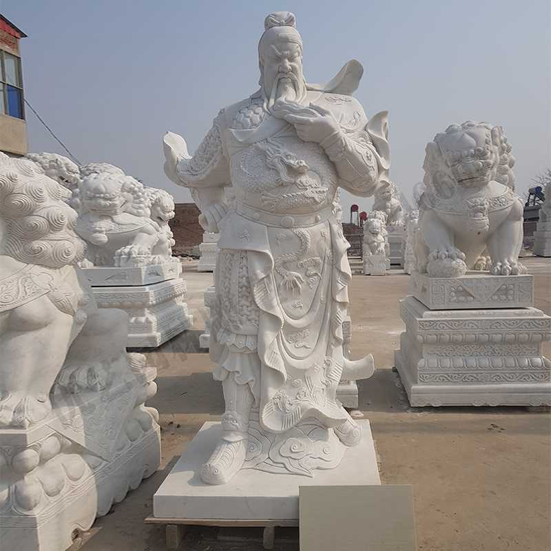 漢白玉關(guān)公像，石雕關(guān)公像，大理石關(guān)公雕像，關(guān)羽雕像，河北石雕關(guān)公廠家.jpg