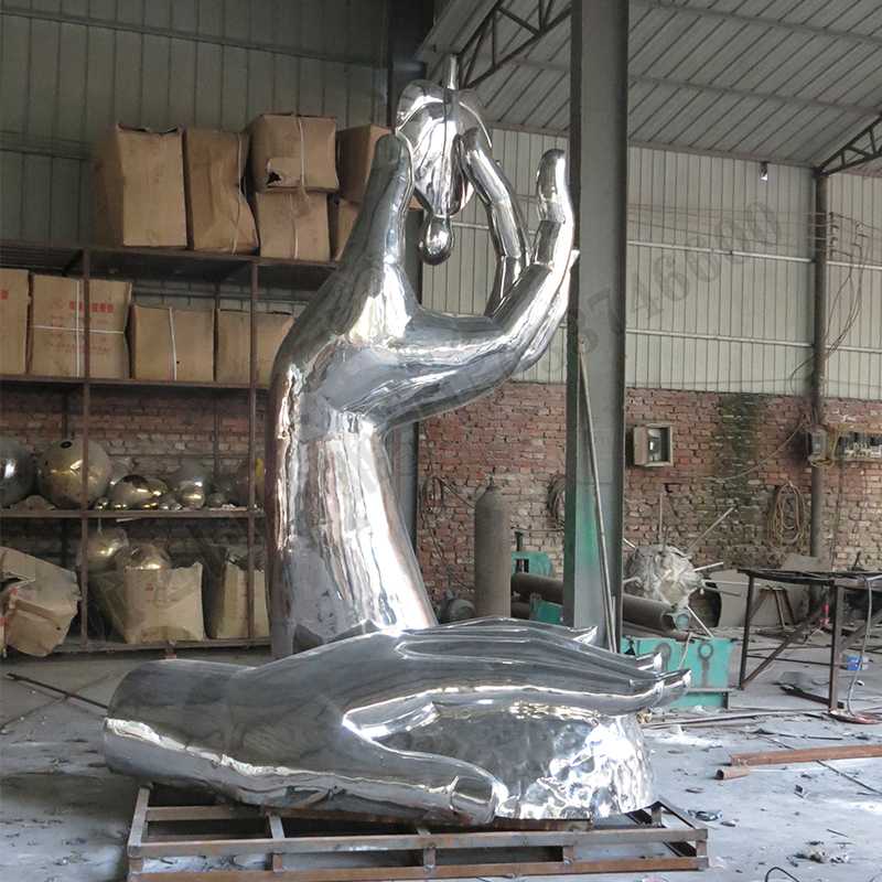 環(huán)保不銹鋼雕塑，不銹鋼水滴雕塑，環(huán)保主題景觀雕塑